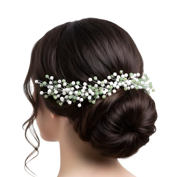 Green_Plastic_Premium_&_Elegant_Beads_&_Crystal_Headpiece_For_Women_&_Girls
