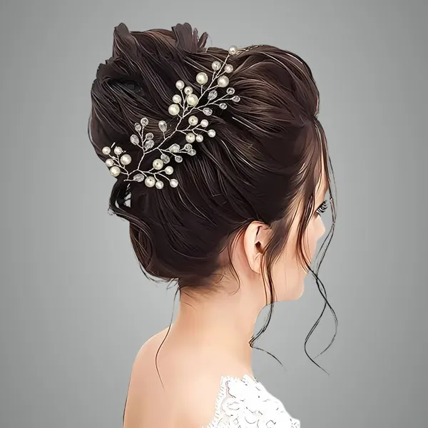 White_Plastic_Premium_&_Elegant_Pearl_&_Crystal_Elegant_Hairpiece_For_Women_&_Girls