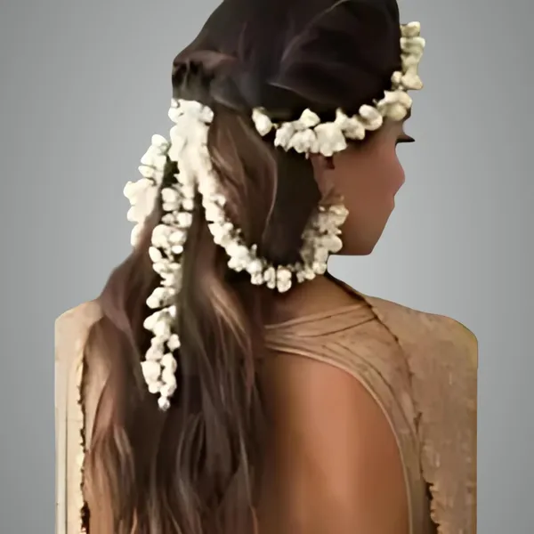 White_Plastic_Premium_&_Elegant_Fresh_Flower_Gajra_Hair_Garland_For_Women_&_Girls