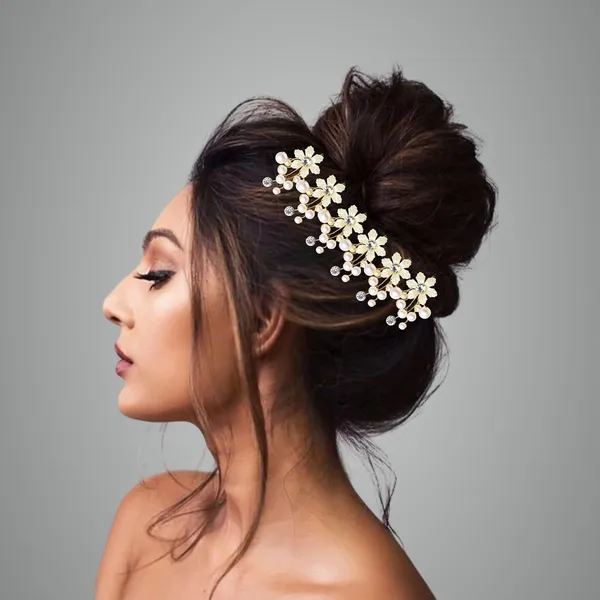 White_Plastic_Premium_&_Elegant_Trendy_Hair_Pins/Clips_Hair_Accessories_For_Women_&_Girls