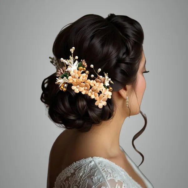 Peach_Plastic_Premium_&_Elegant_Peach_Floral_Juda_Hair_Clip_For_Women_&_Girls