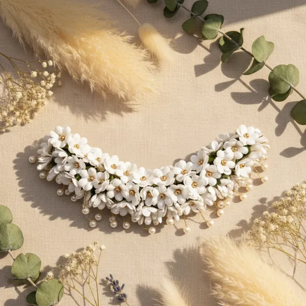 White_Plastic_Premium_&_Elegant_Violet_Floral_Pearl_Hair_Pin_For_Women_&_Girls