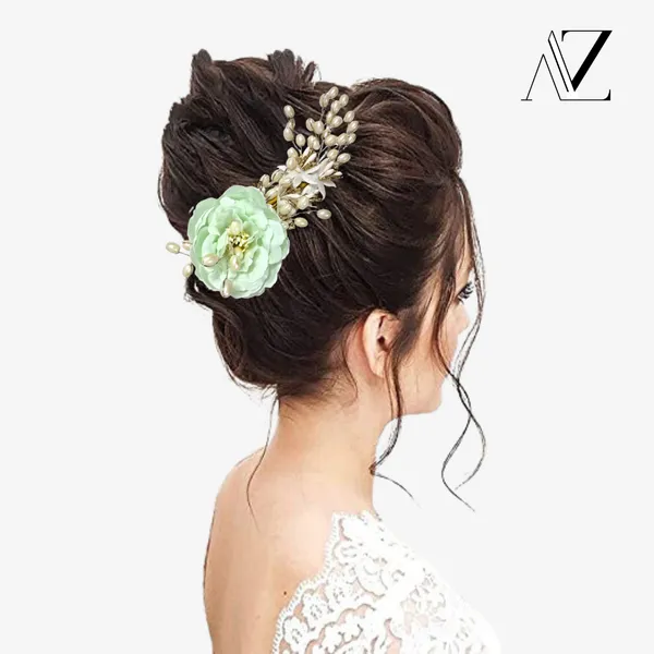Blue_Rose_Floral_Hair_Clip_for_Bridal_&_Party_Bun