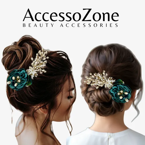 Dark_Rose_Floral_Hair_Clip_for_Bridal_&_Party_Bun