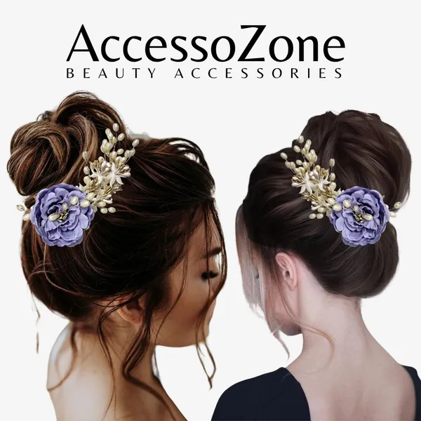 Lavender_Rose_Floral_Hair_Clip_for_Bridal_&_Party_Bun