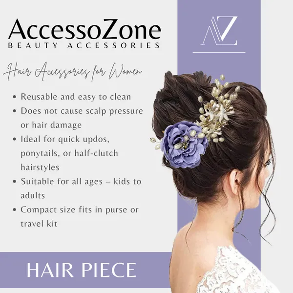 Lavender_Rose_Floral_Hair_Clip_for_Bridal_&_Party_Bun