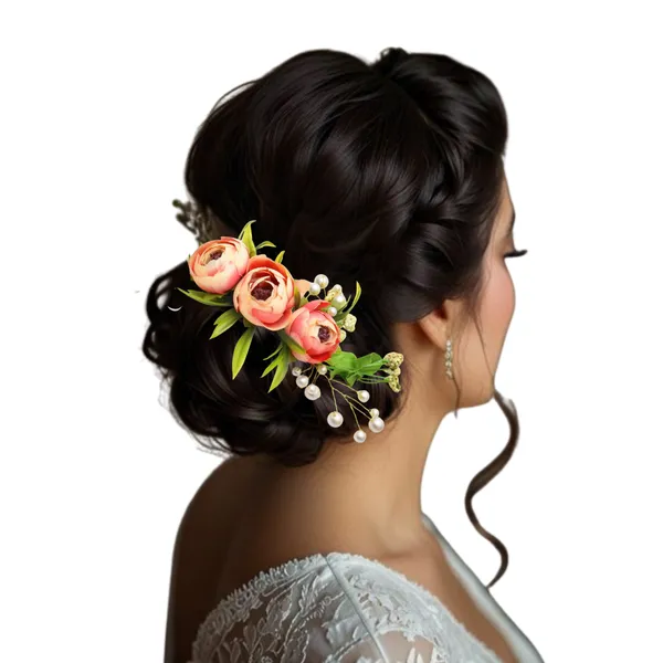 Peach_Rose_Floral_Hair_Clip_for_Bridal_&_Party_Bun