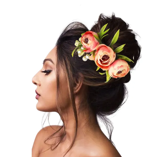 Peach_Rose_Floral_Hair_Clip_for_Bridal_&_Party_Bun
