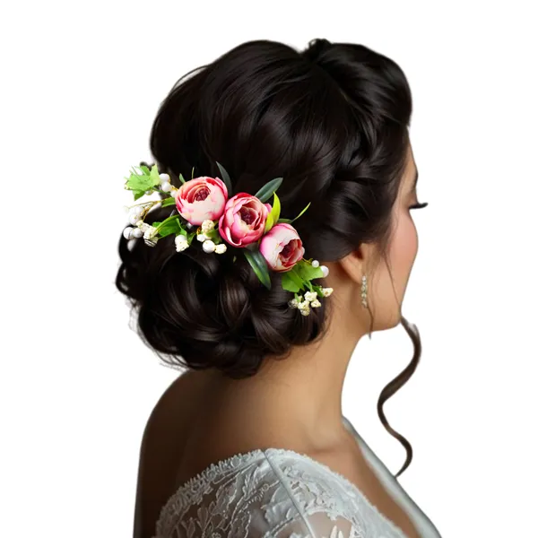 Pink_Peach_Rose_Floral_Hair_Clip_for_Bridal_&_Party_Bun