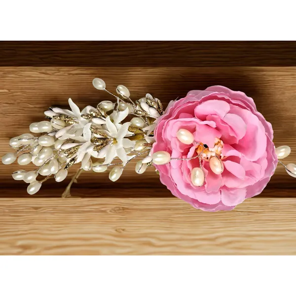 Pink_Rose_Floral_Hair_Clip_for_Bridal_&_Party_Bun