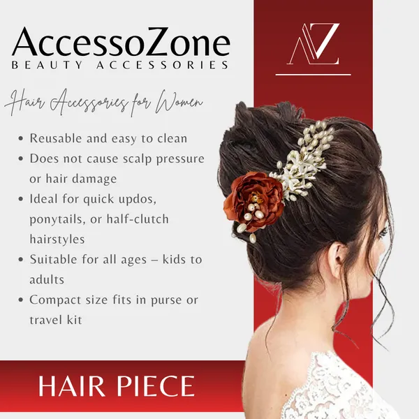 Brown_Rose_Floral_Hair_Clip_for_Bridal_&_Party_Bun