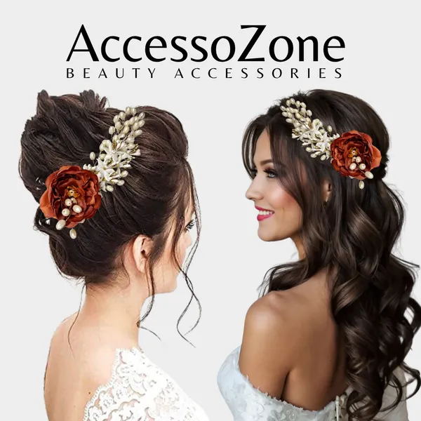 Brown_Rose_Floral_Hair_Clip_for_Bridal_&_Party_Bun