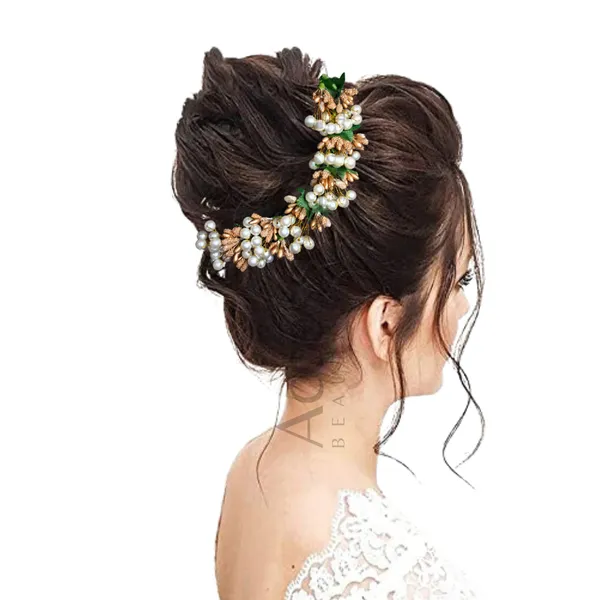 White_Golden_Plastic_Premium_&_Elegant_Hair_Accessory_For_Women_&_Girls