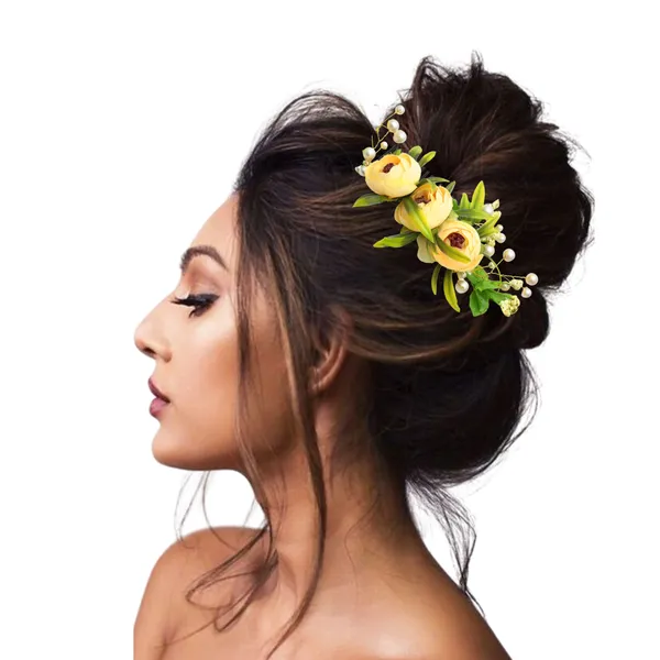Yellow_Rose_Floral_Hair_Clip_for_Bridal_&_Party_Bun