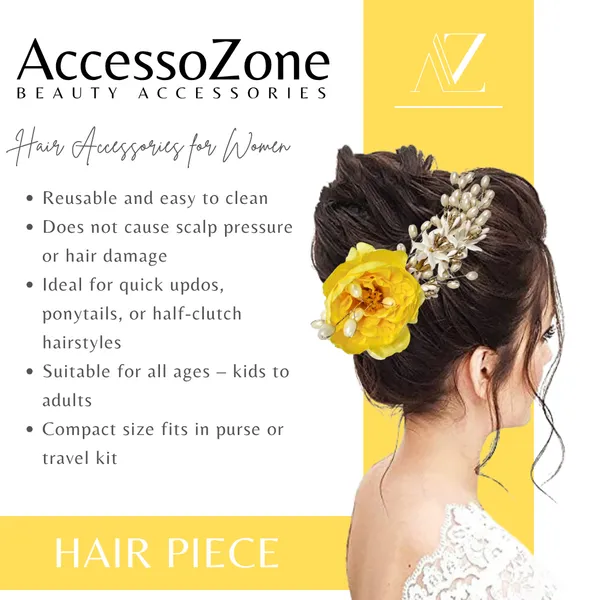 Yellow_Rose_Floral_Hair_Clip_for_Bridal
