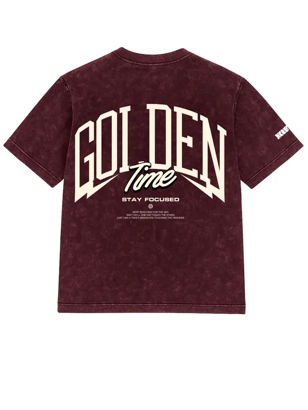 Maroon_Oversized_T-Shirt_Golden_For_Men_&_Women