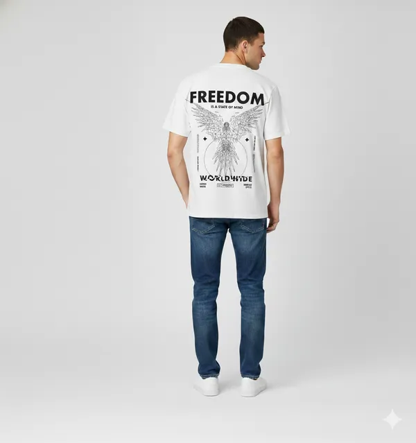 White_Plain__T-Shirt-Freedom_For_Men_&_Women