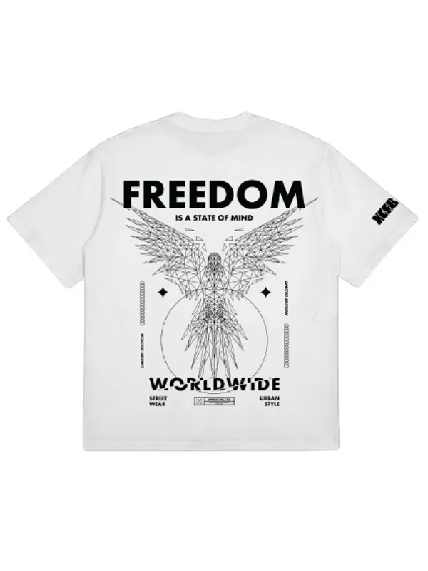 White_Plain__T-Shirt-Freedom_For_Men_&_Women