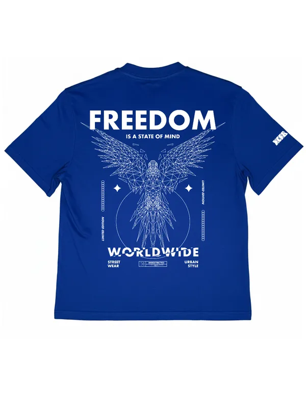 Blue_Oversized_Plain__T-Shirt_-_Freedom_For_Men_&_Women
