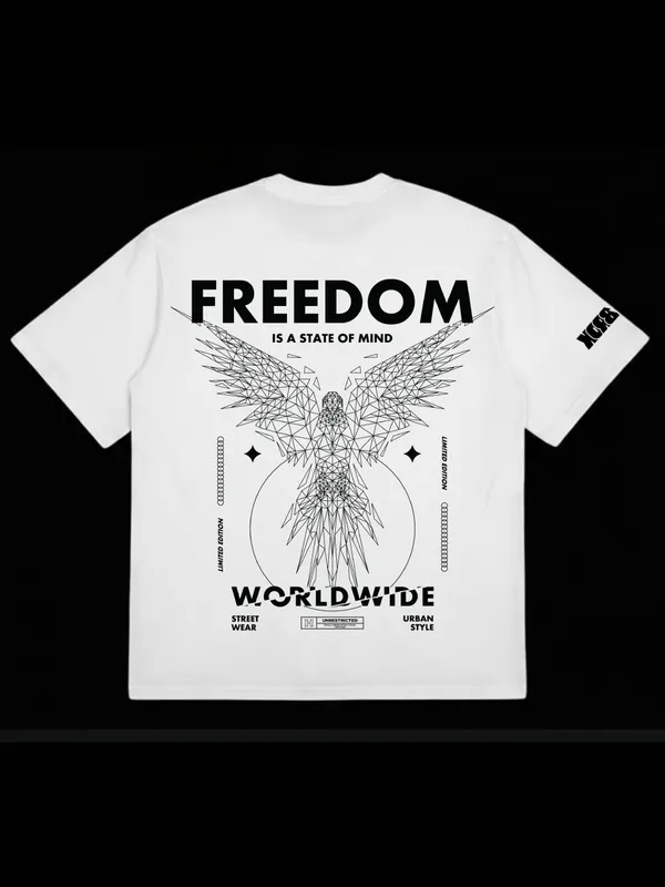 White_Plain__T-Shirt-Freedom_For_Men_&_Women