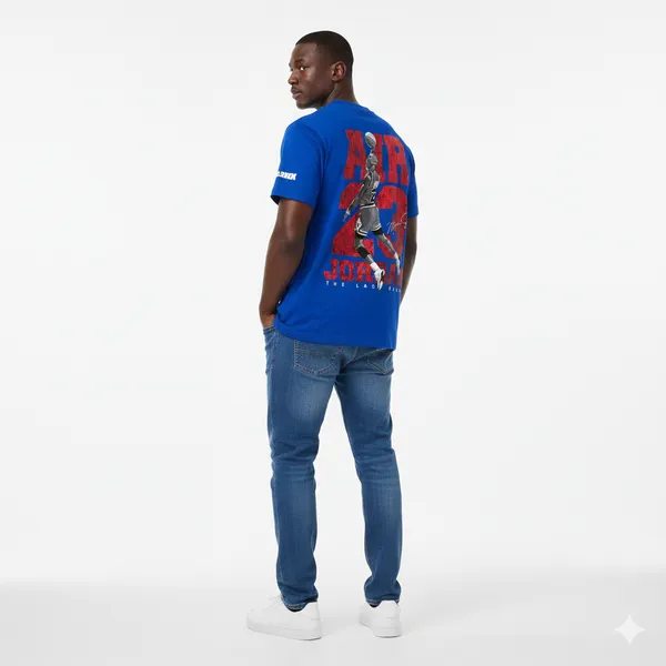 Blue_Oversized_Plain__T-Shirt_-_Air_23_For_Men_&_Women