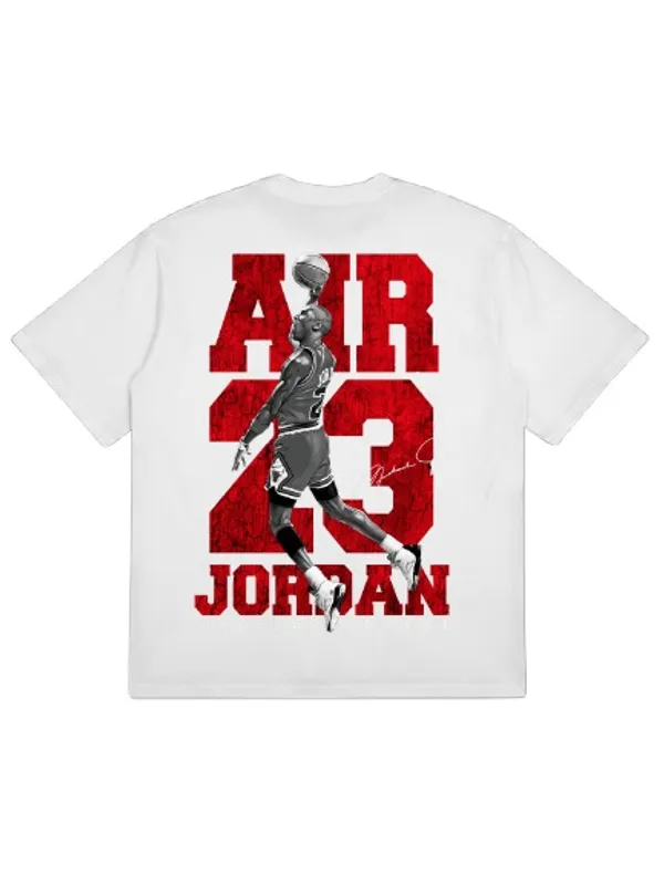 White_Plain__T-Shirt_-Air_23_For_Men_&_Women