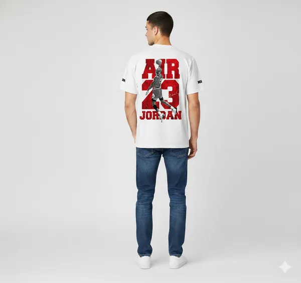 White_Plain__T-Shirt_-Air_23_For_Men_&_Women