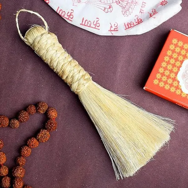 Mandir_Jhadu__Brown_Eco-Friendly_Handcrafted_Jhadu_Banana_Stem_Leaf_Fibre_(10-Inch)_For_Puja_Mandir(Pack_of_2)