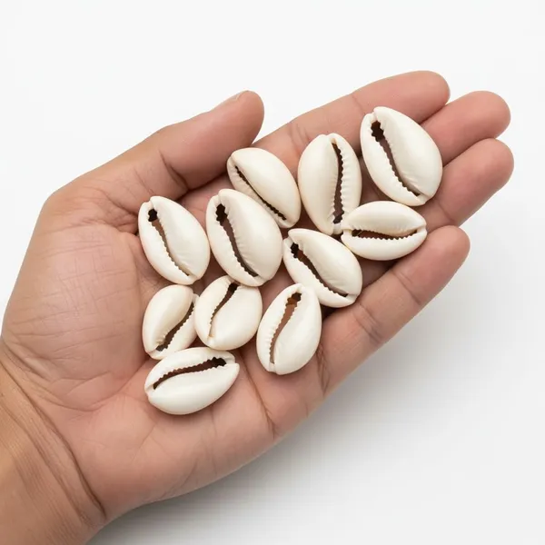 DharmikOnline_Natural_White_Kodi_for_Pooja_-_Set_of_11_Pieces_|_White_Cowrie_Shells_Safed_Kaudi_for_Lakshmi_Worship_|_Gomti_Chakra_Sea_Shells_for_Temple_Mandir_Decoration