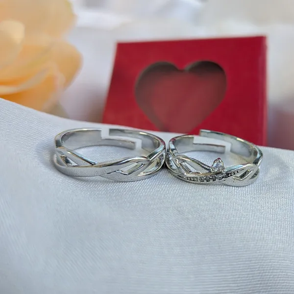 Timeless_His_&_Hers_Matching_Stainless_Steel_Couple_Rings_-_Set_Of_2