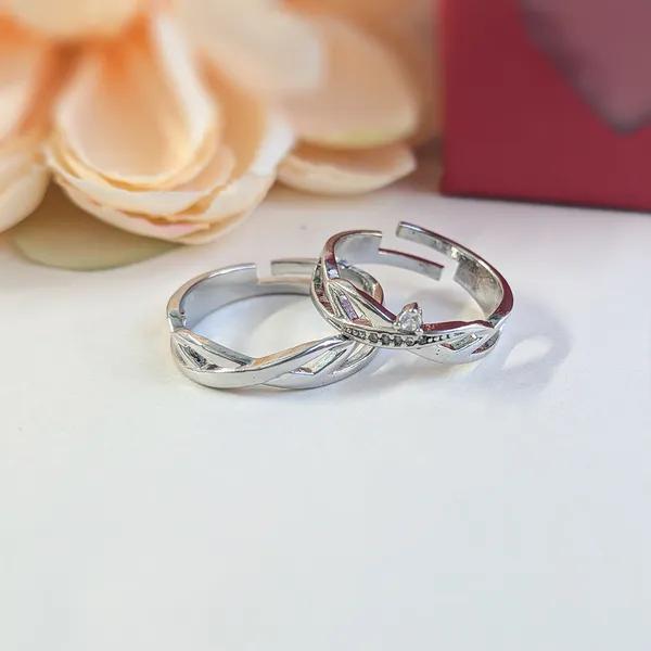 Timeless_His_&_Hers_Matching_Stainless_Steel_Couple_Rings_-_Set_Of_2