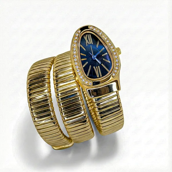Statement_Gold_Snake_Wrap_Watch_with_Studded_Black_Oval_Dial