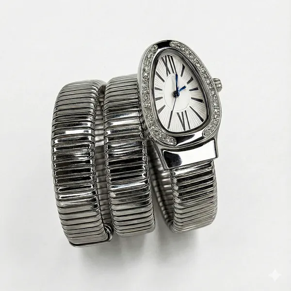 Statement_Silver_Snake_Wrap_Watch_with_Studded_Oval_Dial