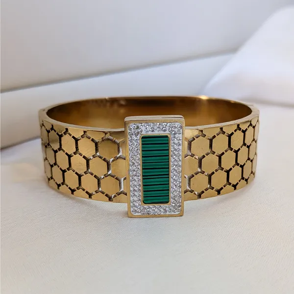 Gold_Finish_Geometric_Cutwork_Cuff_Bracelet_with_Rectangular_Enamel_Centerpiece