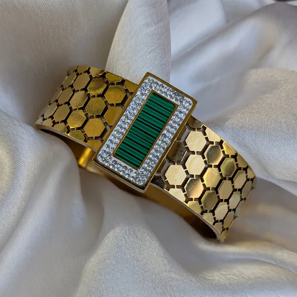 Gold_Finish_Geometric_Cutwork_Cuff_Bracelet_with_Rectangular_Enamel_Centerpiece
