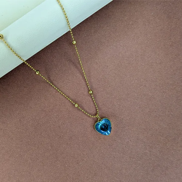 Anti-Tarnish_Blue_Stone_Heart_Charm_Minimal_Pendant