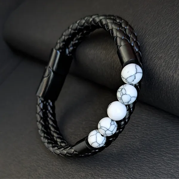 Elegant_Black_Leather_Braided_Bracelet_For_Men