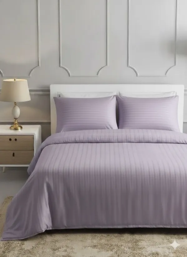 Lavender_Double_Bed_Sheet_With_Pillows