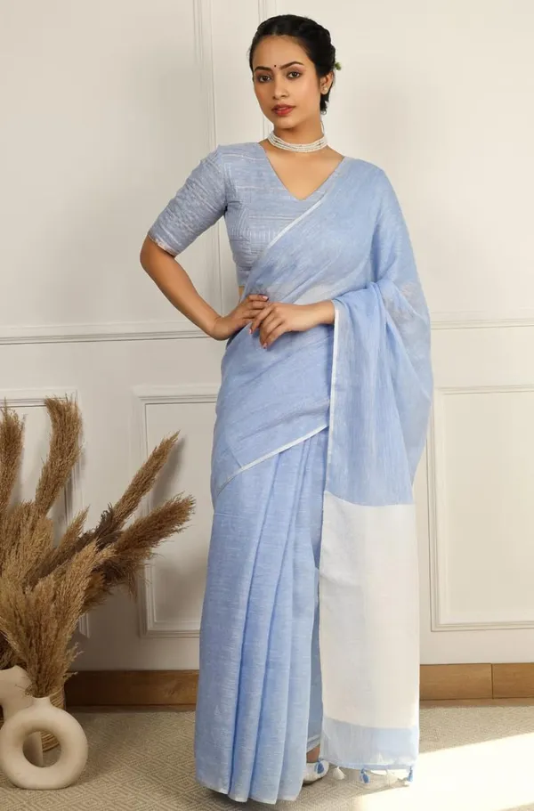 Blue_Pure_Linen_Premium_&_Elegant_Saree_For_Women_(With_Blouse_Piece)