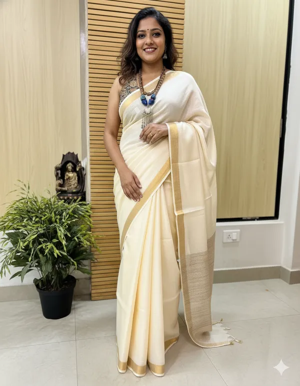 Cream_Kota_Doriya_Silk_Premium_&_Elegant_Saree_For_Women_(With_Blouse_Piece)