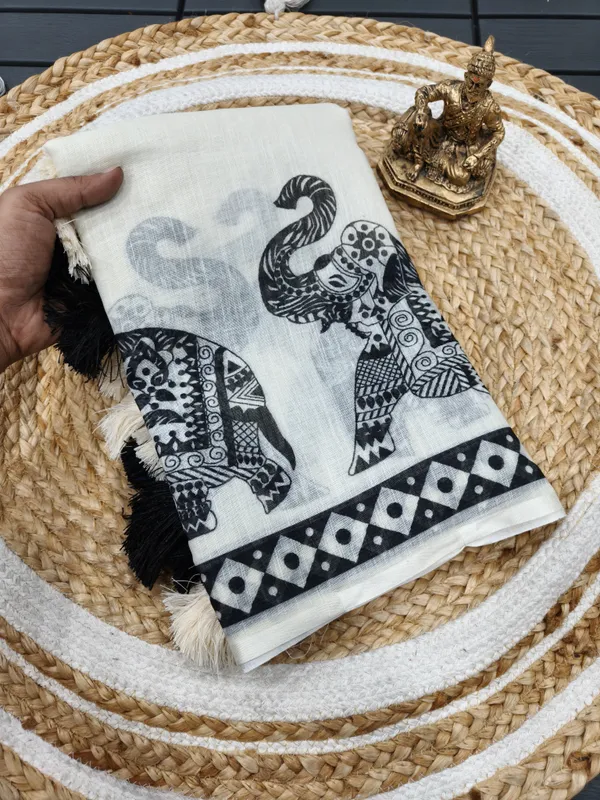 Gajraj_Heritage_Black_&_White_Soft_Cotton_Saree