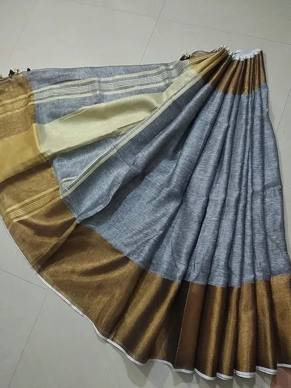 Golden_Ash_Vamika_–_Premium_Grey_Tussar_Silk_Zari_Border_Saree