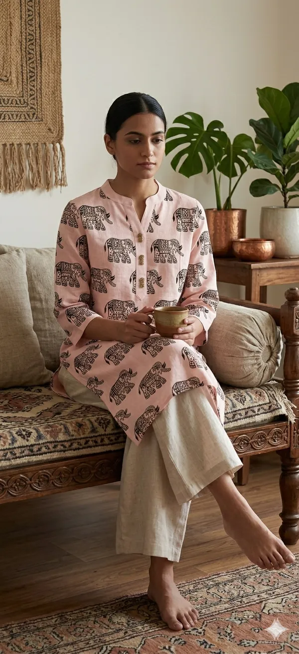 Gulnaar_Elephant_Khadi_Kurti_Pure_Soft_Cotton_Khadi_Printed_Straight_Kurti_|_Handblock_Inspired_Ethnic_Kurta_|_Casual_Office_Wear_Kurti