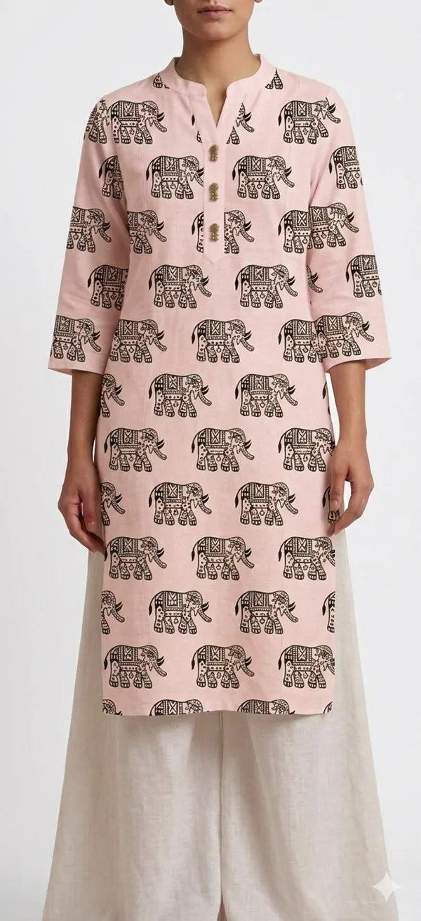 Gulnaar_Elephant_Khadi_Kurti_Pure_Soft_Cotton_Khadi_Printed_Straight_Kurti_|_Handblock_Inspired_Ethnic_Kurta_|_Casual_Office_Wear_Kurti