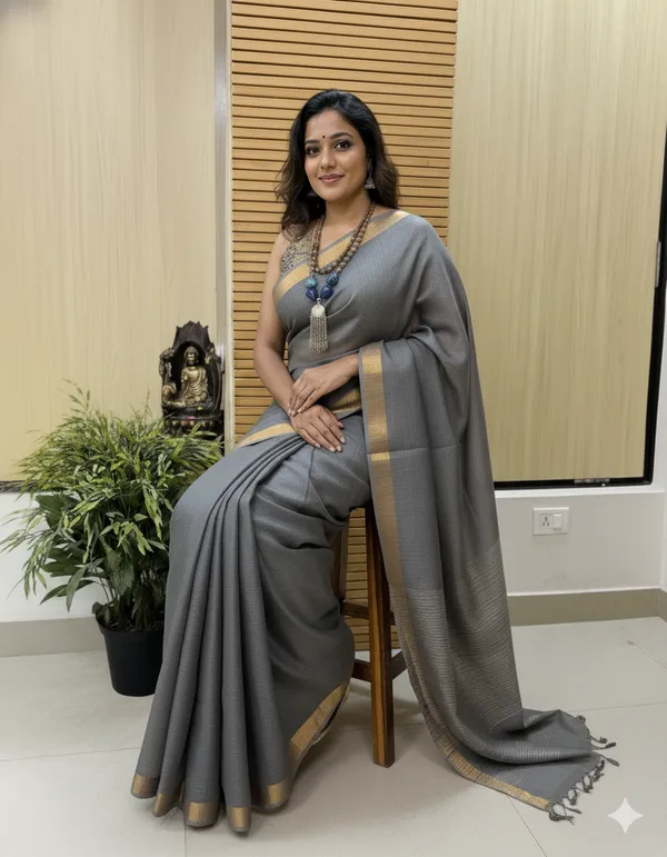 Grey_Kota_Doriya_Silk_Premium_&_Elegant_Saree_For_Women_(With_Blouse_Piece)