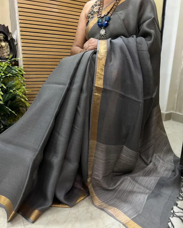Grey_Kota_Doriya_Silk_Premium_&_Elegant_Saree_For_Women_(With_Blouse_Piece)