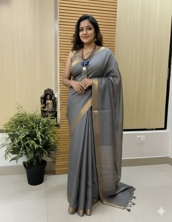 Grey_Kota_Doriya_Silk_Premium_&_Elegant_Saree_For_Women_(With_Blouse_Piece)