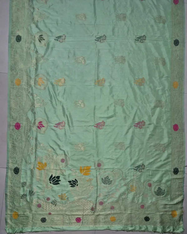 Maharani_Pastel_Lotus_Garden_Dola_Silk_Saree