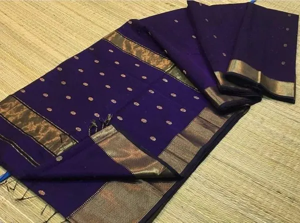 Maheshwari_Silk_Saree_with_Golden_Zari_Border_|_Wedding_Collection_I_Neelkanthi_Royale_–_Silk_Zari_Border_Saree