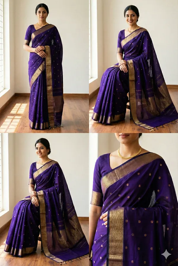 Maheshwari_Silk_Saree_with_Golden_Zari_Border_|_Wedding_Collection_I_Neelkanthi_Royale_–_Silk_Zari_Border_Saree